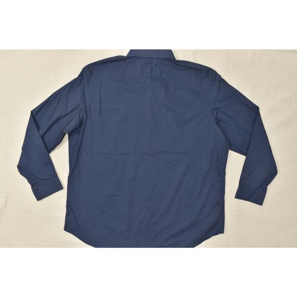Old Navy Pro Signature Men's Shirt Slim Fit Size XXXL Navy Blue Polka Dot Go-Dry - Picture 2 of 8